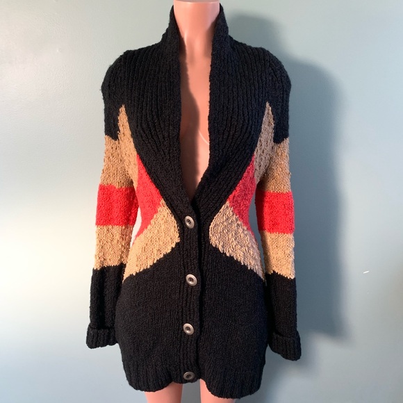 Free People Sweaters - Free People Long Wool Cardigan Sweater Size MD